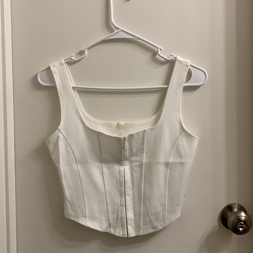 White corset top